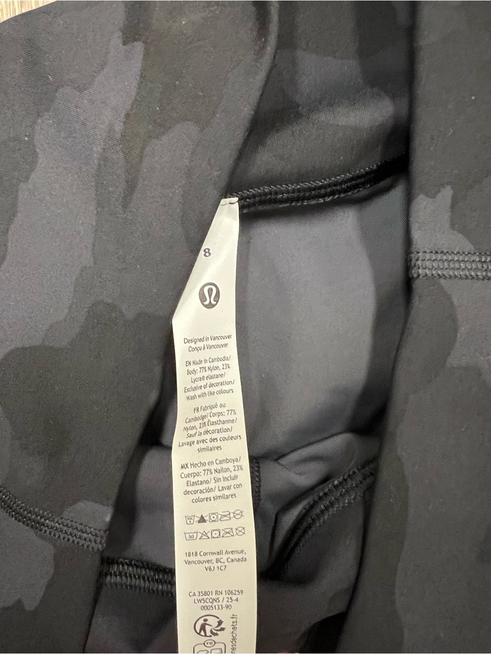 Lululemon Wunder Train High-Rise Tights NWT Camo Black Grey Size 8 25” - Picture 6 of 6